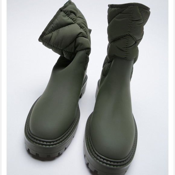 Zara rubberised platform quilted boots - Picture 4 of 10